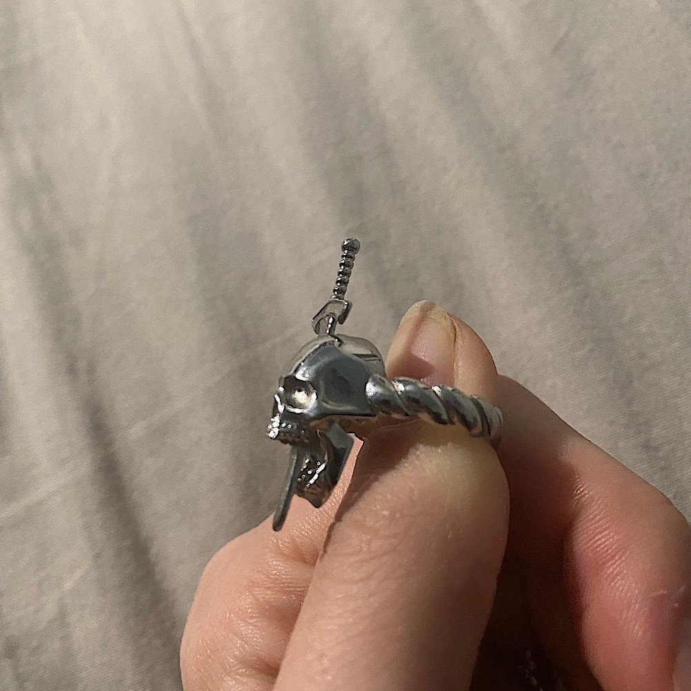 COPY - Silver hard jewelry nightmare ring. Stainless steel and hardly worn.